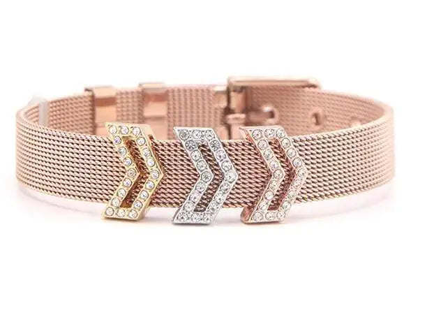 Stainless Steel Slider Bracelet - Rose Gold