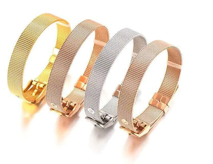 Stainless Steel Slider Bracelet - Rose Gold