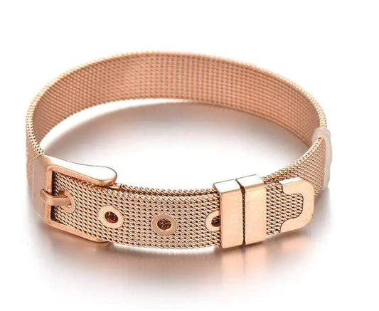 Stainless Steel Slider Bracelet - Rose Gold