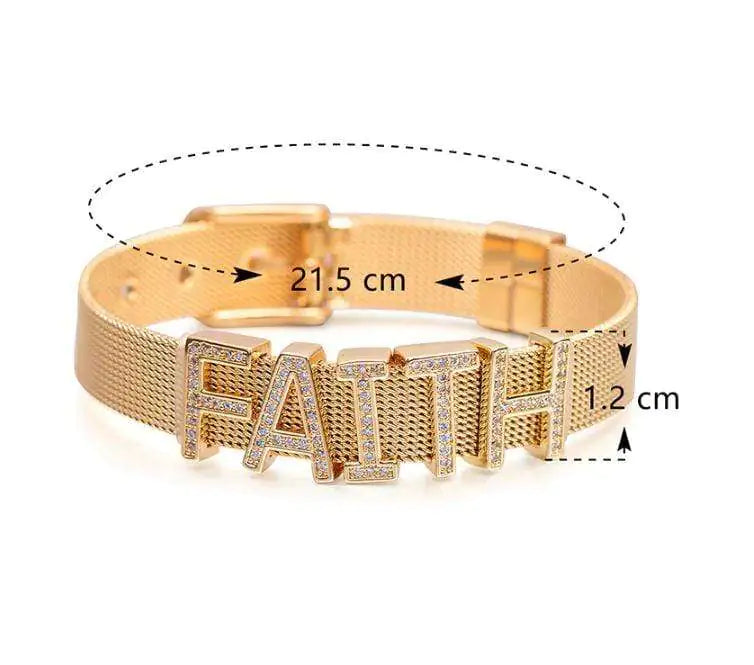 Stainless Steel Slider Bracelet - Gold