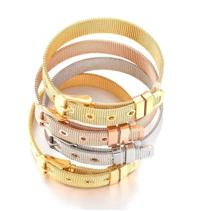 Stainless Steel Slider Bracelet - Gold