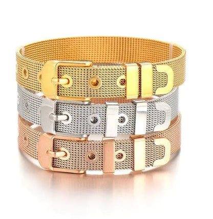 Stainless Steel Slider Bracelet - Rose Gold