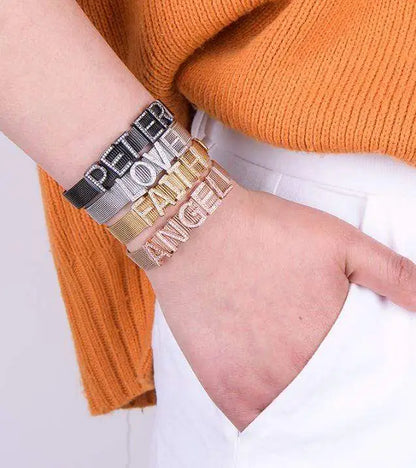 Stainless Steel Slider Bracelet - Rose Gold
